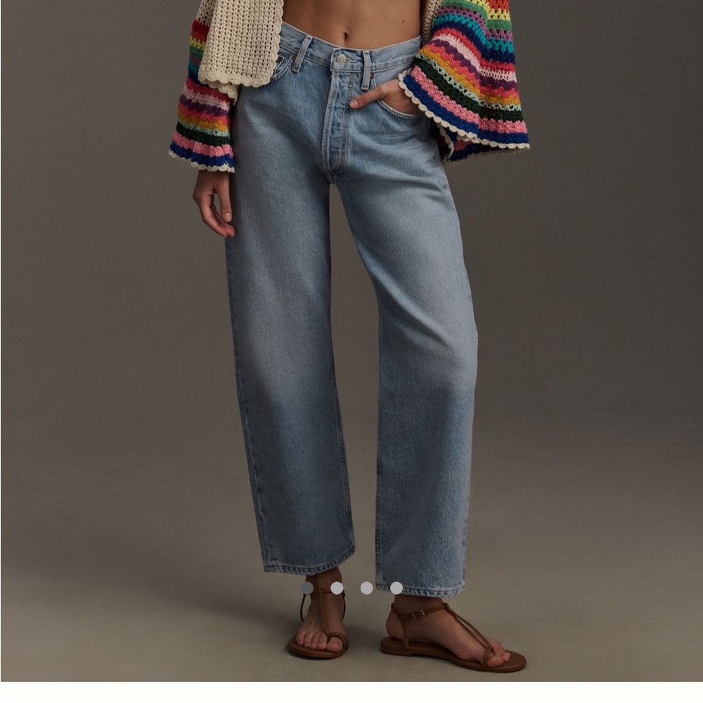 Agolde 90s Crop Mid-Rise Loose Straight-Leg Jean